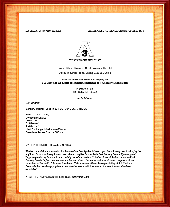3A Pipeline latest certificate